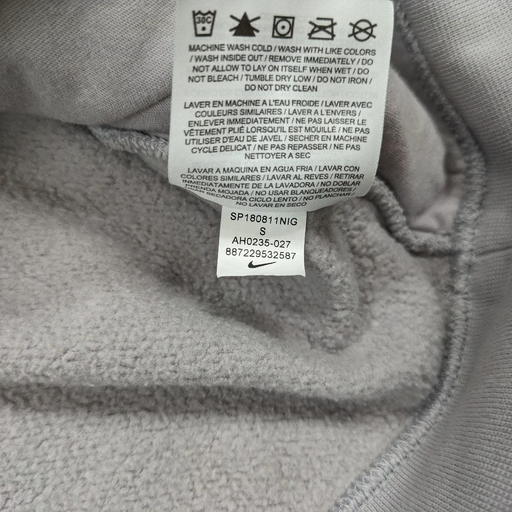 Nike Air Hoodie Dress Women's Small Gray Oversized Fit Side Pockets